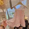 Vestido de Capas de Algodón y Seda para Niñas Ropa de Verano Fresca para Niñas Ropa de Aire Acondicionado Estampado de Dibujos Animados Ropa para Casa Pijamas para Bebés Niñas