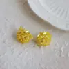 Pendientes de Flor Coloridos con Aguja de Plata Estilo Vacaciones de Verano, Pendientes de Moda de Lujo Ligero de Alta Gama, Accesorios para Orejas de Nicho para Mujeres