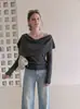 Chal de punto de cuello alto marrón de dos piezas para mujer, moda de otoño, top base Maillard de moda, suéter de punto 0488