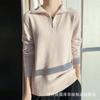 Suéter grueso para mujer 100% lana pura, jersey, cuello medio alto con cremallera, camisa de otoño e invierno, talla grande, suéter de cachemira, transfronterizo