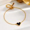 Estilo Luxo Acessível Francês Coração Madrepérola Elegante e Exquisito Aço Inoxidável Banhado a Ouro 18K Não Desbota Joias de Mão Femininas Atacado