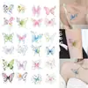 Pegatinas de Tatuaje de Transferencia al Agua de Mariposas Coloridas Pegatinas para el Brazo Tatuajes de Dibujos Animados Frescos Creativos Lindos