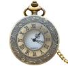 Charme Vintage Preto Moda Dígitos Romanos Quartzo Steampunk Relógio de Bolso Mulher Homem Colar Colar