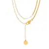 Collar de perlas de diseño de nicho de personalidad simple de alto grado de nuevo estilo francés, colgante de acero de titanio, cadena para la clavícula, joyería versátil