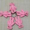 Colgante de cola de conejo blanco de 4,5 cm, pequeño mini conjunto de oso, conejo, tela cepillada, pendientes marrones, accesorios