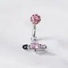 Anillo para Labio Planeta con Bola de Lodo Shambala Deslumbrante, Cobre Incrustado con Circonita, Clavo para Lóbulo de Oreja de Acero Inoxidable