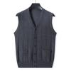 2025 Otoño e Invierno Chaleco de Punto sin Mangas para Hombre Talla Grande Chaleco de Lana Suéter Chaleco Casual