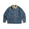 Vestido de verano sureño de otoño 2023, chaqueta de pana con solapa y bloques de color, cárdigan vaquero lavado vintage japonés para hombre