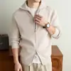 Suéter de Punto para Hombre 2026 Otoño/Invierno Cuello Alto Cremallera Cárdigan Estilo Old Money Casual de Negocios Chaqueta para Usar Sola Moderna