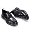 Sapatos Masculinos de Couro Primavera e Outono Couro Genuíno com Cadarço Solado Grosso Brogue Esculpido Couro Bovino de Primeira Camada Sapatos Casuais de Negócios Britânicos