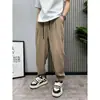 Pantalones Casuales de Primavera y Verano para Hombres y Mujeres, Pantalones Deportivos Holgados con Cintura Elástica y Cordón, Pantalones Largos Transpirables de Secado Rápido de Seda Helada Estilo Americano