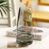 Vaso de Flores, Flores Frescas, Plantas Hidropônicas, Garrafa de Vidro Transparente, Decoração de Mesa de Alta Estética Estilo Ins, Vaso com Padrão de Gelo Atacado
