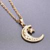 Accesorios de joyería de acero inoxidable con forma de luna y estrella, de estilo europeo y americano, ligeros y lujosos, para bricolaje, collar de acero de titanio con galvanoplastia al vacío de 18 k.
