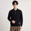 Suéter de punto tipo jersey holgado de estilo simple para otoño e invierno con cuello camisero para hombre, manga larga, cálido, casual, versátil, venta al por mayor
