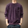 Sudadera de Nuevo Estilo para Hombre de Alto Gramaje con Terciopelo Alemán y Australiano, Camiseta Casual de Manga Larga Suelta con Estampado de Otoño y Cuello Redondo, Camiseta Básica
