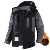 Jaqueta Masculina de Tamanho Grande para Uso Externo Transfronteiriça Outono e Inverno Veludo Espessado Roupas de Montanhismo à Prova de Vento Impermeável Quente Jaqueta de Algodão