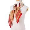 Lenço Quadrado Grande 90cm Sarja Retrô Versátil Lenço de Seda Semelhante à Seda Lenço Profissional Feminino Lenço de Gaze Venda por Atacado Lenço de Cabeça Transfronteiriço Personalização