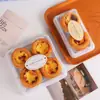 Caixa de Embalagem para Quatro Ovos Tarte, Estilo Influenciador Assando Duas Peças de Carne Desfiada, Pasta de Taro e Embalagem de Clam Leite