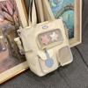 Bolsa de Ombro Transparente Estilo Japonês Ins Desenho Animado para Alunas do Ensino Fundamental Bolsa para Dor Bolsa Transversal de Grande Capacidade Bolsa Tote Fofa