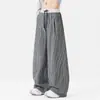 Pantalones casuales a cuadros de estilo americano de moda para primavera y otoño, corte holgado, versátiles, adelgazantes, de pierna ancha y largos