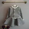 Conjunto de Suéter de Punto para Niñas 2026 Otoño Nuevo Estilo Coreano Infantil Suave y Cálido Conjunto de Dos Piezas Top y Falda