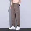 Pantalones de seda helada para hombre con diseño de raya de meteorito, que cuentan con alta elasticidad, propiedades de secado rápido, una sensación fresca y transpirable, un corte holgado y un aspecto elegante, versátil y casual, perfectos para el verano
