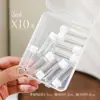 Aceite desmaquillante botella rellenable, set portátil tamaño viaje, mini muestra cosmética desechable de uso diario, botella de vidrio de un solo uso