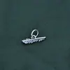 Colgante de Plata de Ley S925 con Forma de Piruleta y Pluma, Colgante de Bolsa de Dinero de Buena Suerte y Bendición, Accesorios para Joyería con Cuerda Trenzada DIY
