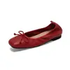Zapatos de Mujer de Piel de Oveja Suave Gigante Zapatos Planos Súper Suaves Zapatos de Primavera Zapatos Individuales para Mujer Cómodos de Cuero Puro Zapatos Planos Tipo Frijol