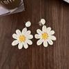 Pendientes de Borla Trenzada con Forma de Abanico de Rafia Exagerados y Elegantes de Dongdaemun, Corea del Sur, Pendientes Estilo Resort Costero, Mujeres a la Moda