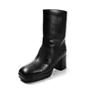 Botas curtas de moda estilo britânico 7cm 2026 outono e inverno novas bico quadrado salto grosso over-the-knee botas de salto alto para mulheres