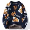 Artículos de Venta Caliente Transfronterizos, Populares en Stock, Nueva Ropa de Punto Casual Otoño e Invierno, Suéter Rojo Chino de Talla Grande con el Personaje '' y Cuello Redondo