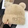 Nuevo Gorro de Punto con Orejas de Oso Lindo para Mujer, Suave Felpa para Otoño e Invierno, Cubre-Cabeza Cálido de Lana