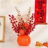 Lujo Ligero Adornos Chinos Nuevos Cubo de Calabaza Fruta de la Fortuna Fruta Roja Granada Flor Falsa Decoración de Restaurante Sala de Estar