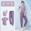 Conjunto esportivo feminino de verão, novas roupas fitness para corrida, manga curta, roupas de secagem rápida, moda, roupas de ioga de alta qualidade, camiseta