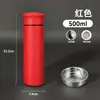 Copo Térmico 500ml Aço Inoxidável 304 Copo Reto Presente Corporativo Copo de Água Separação Água-Chá Tanque Interno a Vácuo Copo para Carro