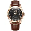 LIGE/Moda transfronteriza para hombre, reloj de cuarzo multifuncional impermeable con calendario y luminiscencia, reloj de pulsera de negocios en dorado y negro