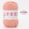 Bebé oveja 4 hebras algodón leche peinado lana hilo venta al por mayor muñeca tejido a mano diy ganchillo bolsa de material