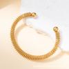 Pulsera de Acero de Titanio para Mujer, Pulsera Geométrica Abierta de Alambre de Acero Elástico de Alta Gama, Joyería de Acero Inoxidable para Parejas Europeas y Americanas Transfronteriza
