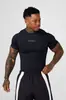 Youngla Camiseta Deportiva de Verano Estilo Americano Nueva para Hombre Ajustada Pantalón Jogger Fitness Running Entrenamiento Secado Rápido Manga Corta