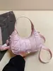 Bolsa Meia-Lua Jeans Acolchoada Única para Mulheres 2026 Nova Tendência Retro Bolsa de Ombro Transversal Bolsa de Mão Fashion Versátil