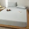 Lençol de Baixo com Elástico 100% Algodão Gaze Algodão Puro Jacquard de Trama Grossa Capa de Cama de Peça Única Conjunto de Roupa de Cama Espesso Alta Gramatura Super Espesso Conjunto de Três Peças