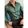 Camisa Masculina de Manga Longa 2022 Outono Nova Britânica Sombria Slim Leve Moda Business Cor Sólida Camisa de Manga Longa para Homens