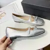 Zapatos Mary Jane plateados estilo francés con lazo para mujer, nuevo modelo de otoño 2026, adecuados para combinar con faldas, zapatos de punta baja