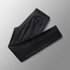 Pantalones Casuales para Hombre 2025 Primavera y Verano a Cuadros Cintura Media Pierna Recta Antiarrugas Delgados Modernos Pantalones de Negocios para Jóvenes
