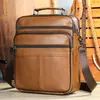 Dropshipping Transfronterizo Bolso de Hombro para Hombre de Cuero Genuino de Alta Gama Casual para Viajes Diarios Bolso Cruzado Vertical de Piel de Vaca de Primera Capa