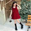Roupas de Primavera para Bebê Menina, Roupas da Moda de Ano Novo para Meninas, Vestidos de Primavera e Outono, Jardineiras Infantis, Conjuntos de Veludo de Inverno
