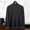 Suéter de Cachemira para Hombre 100% Cachemira Pura Cuello Alto Fino Corte Holgado Talla Grande Casual de Negocios Suéter Base de Punto