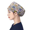 Gorro Quirúrgico de Algodón Puro para Cabeza Grande para Hombres y Mujeres, Gorro de Trabajo, Gorro de Enfermera, Gorro de Dibujos Animados Elástico Venta al por Mayor
