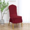 Funda de Silla Elástica Universal Respaldo Taburete Asiento Tela Hotel Banquete Hogar Silla de Comedor Cojín Funda de Silla Falda Corta de Una Pieza